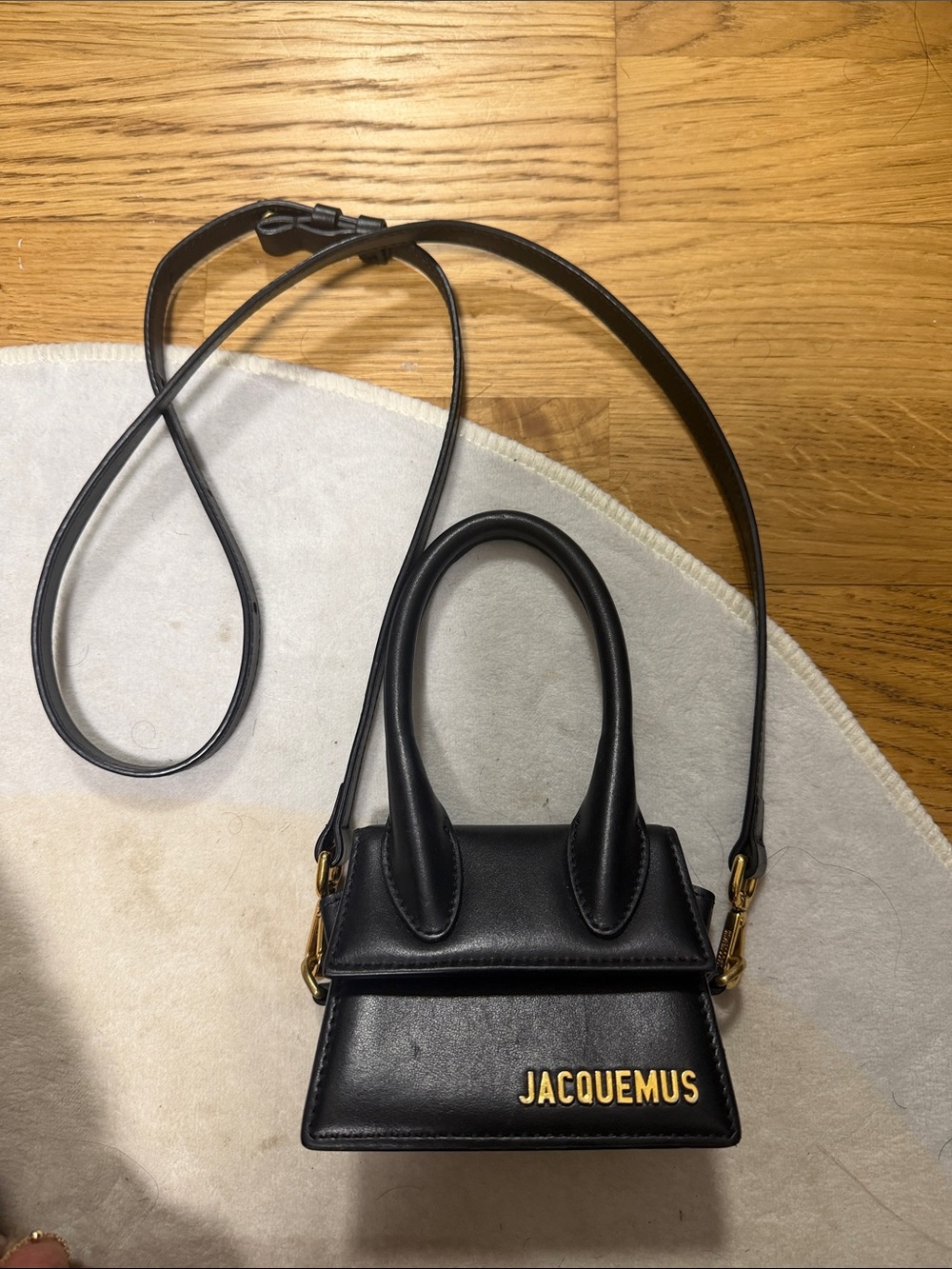Jacquemus Black Mini Bag with Gold Logo